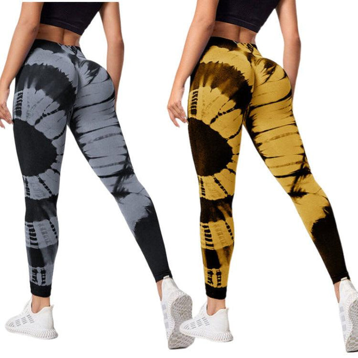 High Waist Hip Lift High Elastic Tie-dye Seamless Yoga Pants-THAT FASHION STORE