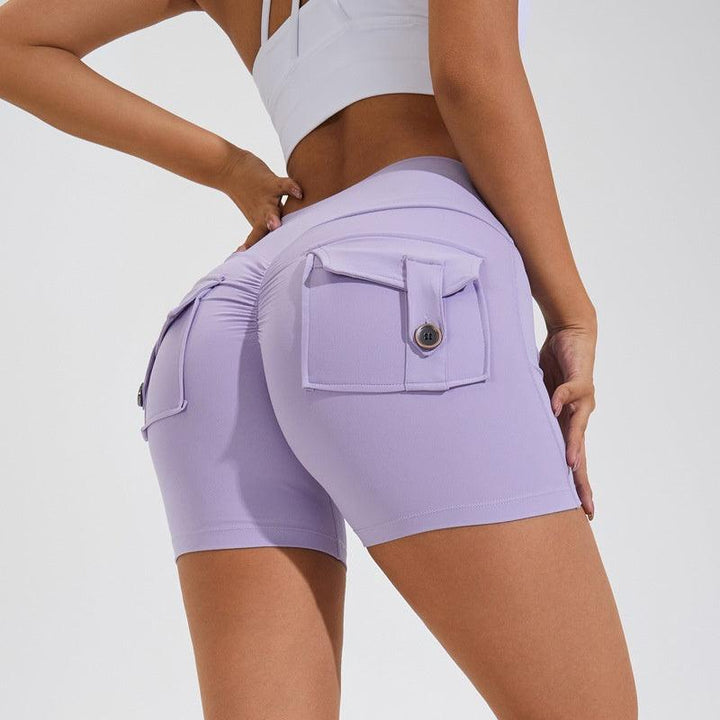 High Waist Hip Lifting Shorts With Pockets Quick Dry Yoga Fitness Sports Pants Summer Women Clothes-THAT FASHION STORE