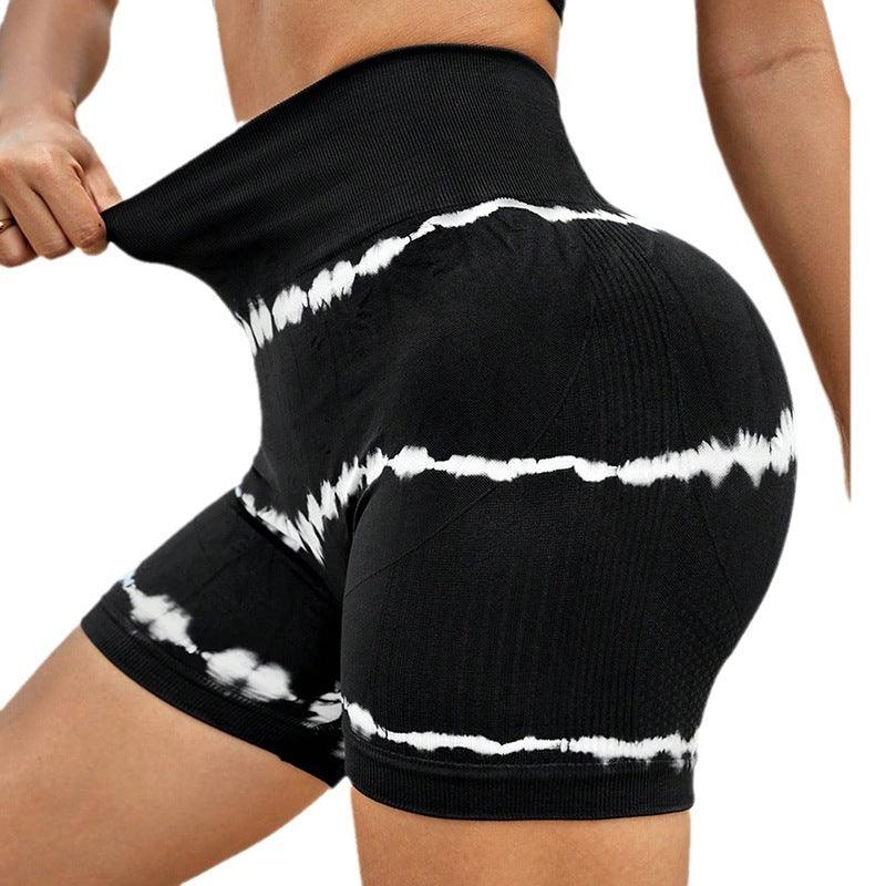 High Waist Tie-dye Yoga Shorts For Women Shorts-THAT FASHION STORE