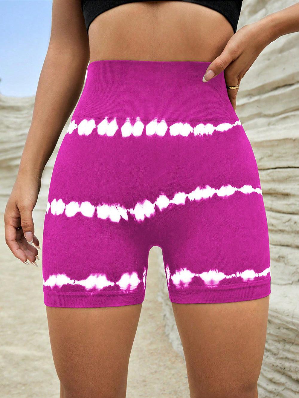 High Waist Tie-dye Yoga Shorts For Women Shorts-THAT FASHION STORE