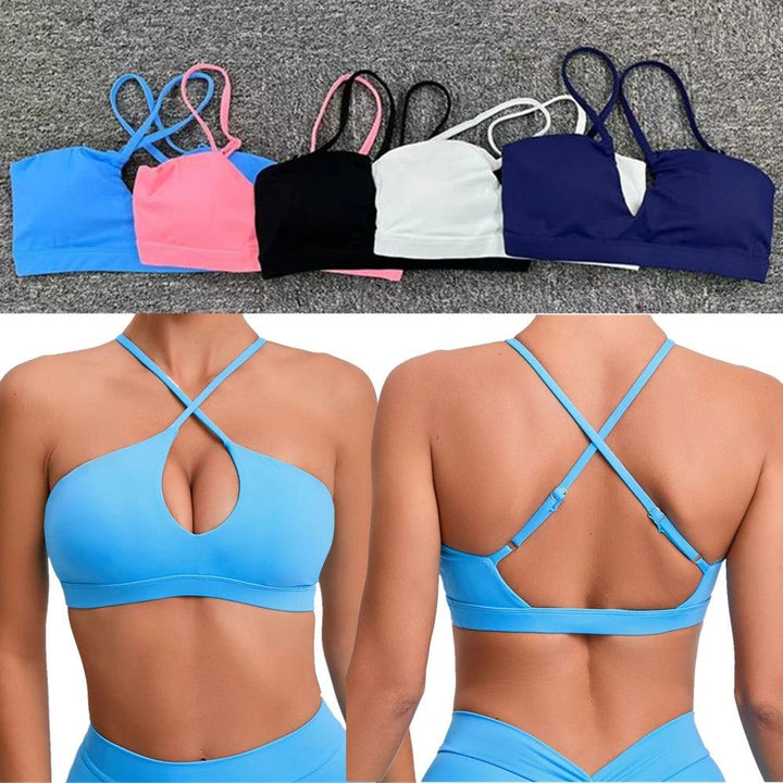 Hot Girl Hollow Out Running Sports Bra Fitness Yoga Bra Crop Tank Top Underwear Women Vest Shockproof Shirt Jogging Sportswear-THAT FASHION STORE