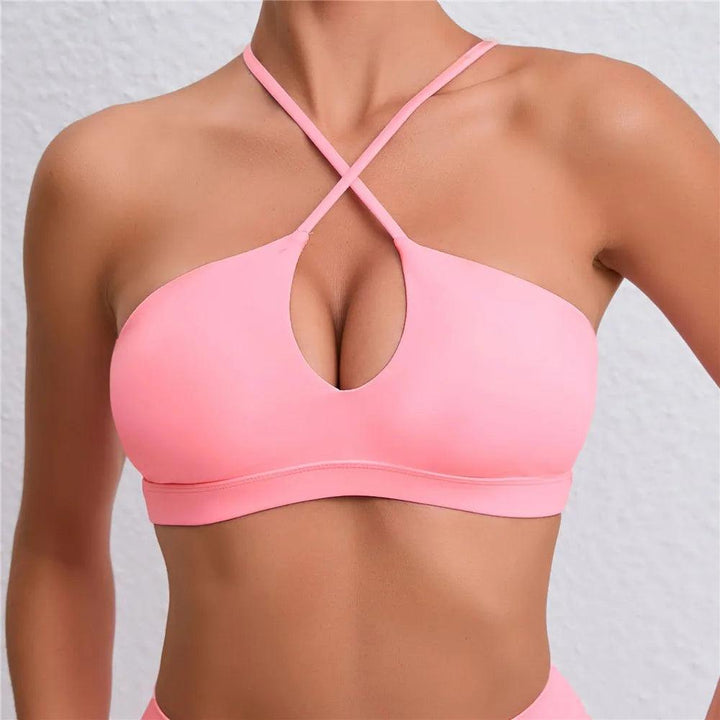 Hot Girl Hollow Out Running Sports Bra Fitness Yoga Bra Crop Tank Top Underwear Women Vest Shockproof Shirt Jogging Sportswear-THAT FASHION STORE