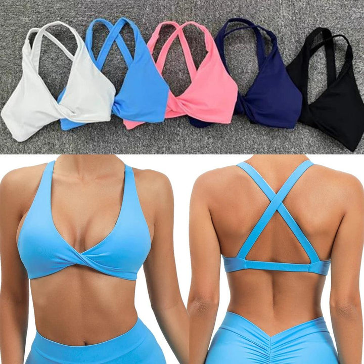 Hot Girl Hollow Out Running Sports Bra Fitness Yoga Bra Crop Tank Top Underwear Women Vest Shockproof Shirt Jogging Sportswear-THAT FASHION STORE