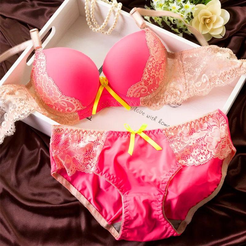 Hot Women's Underwear Lace Embroidery Bra Sets Underwear Set Women Bras Lingerie Set With Brief Sexy Lingerie Lace Woman Clothes-THAT FASHION STORE