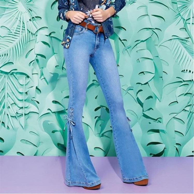 Ladies jeans mid-waisted denim trousers stretch jeans-THAT FASHION STORE