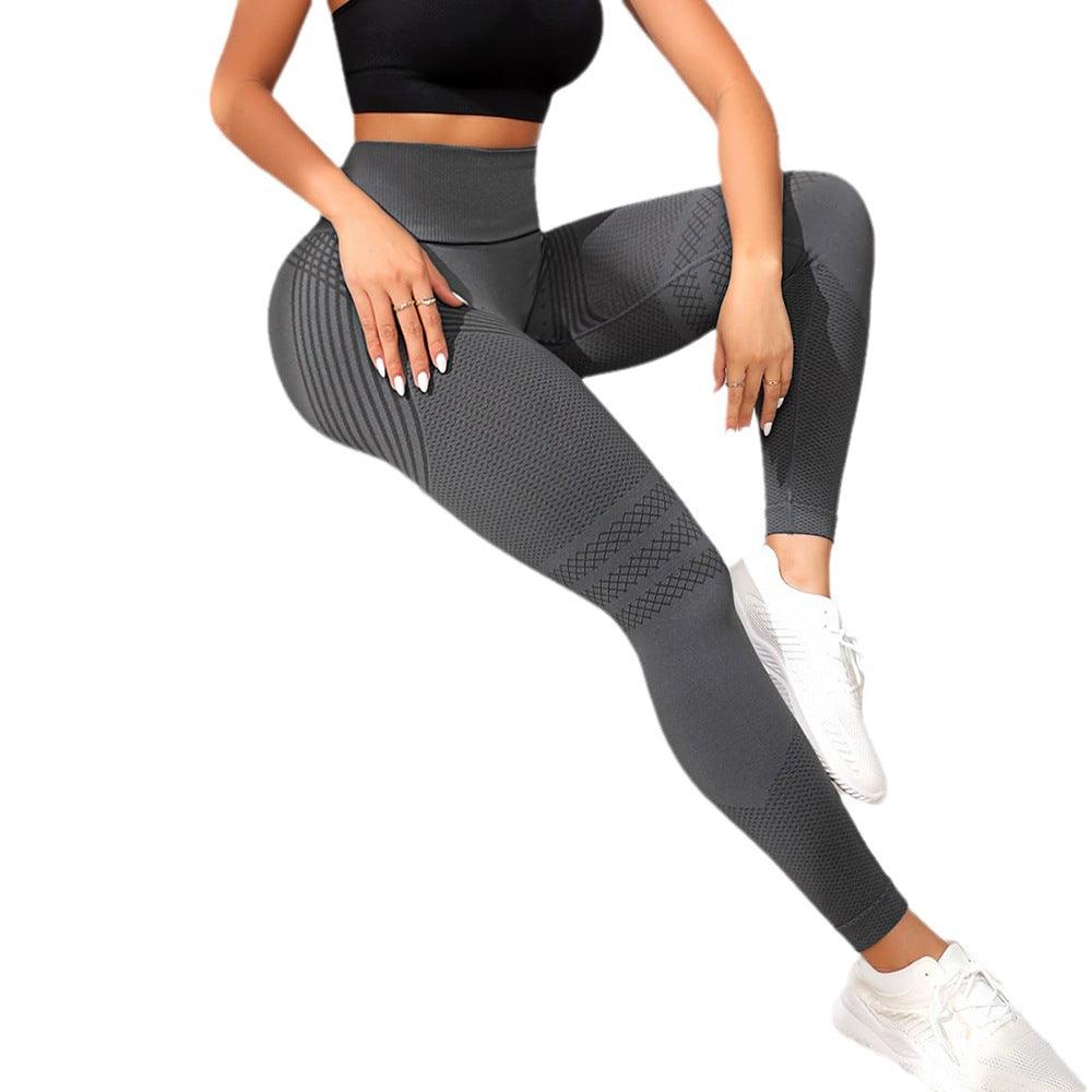 Line Hip Lifting Sport Women's High Waist Stretch Leggings-THAT FASHION STORE