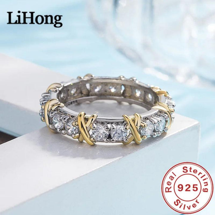 Luxury 925 Sterling Silver Ring Interlaced With Aaa Zircon Crystal Ring For A Woman'S Engagement Jewelry Gift-THAT FASHION STORE