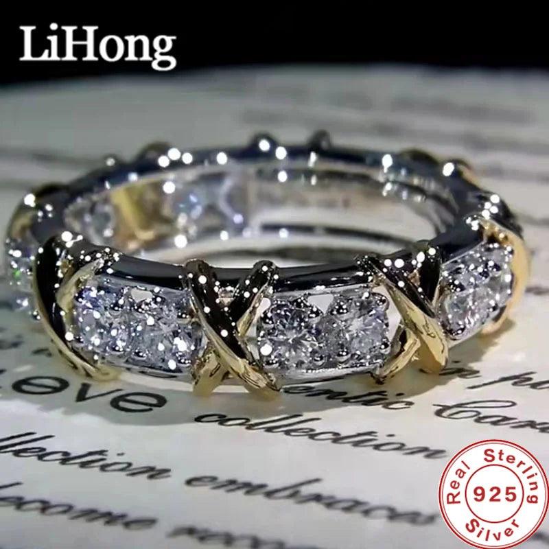 Luxury 925 Sterling Silver Ring Interlaced With Aaa Zircon Crystal Ring For A Woman'S Engagement Jewelry Gift-THAT FASHION STORE