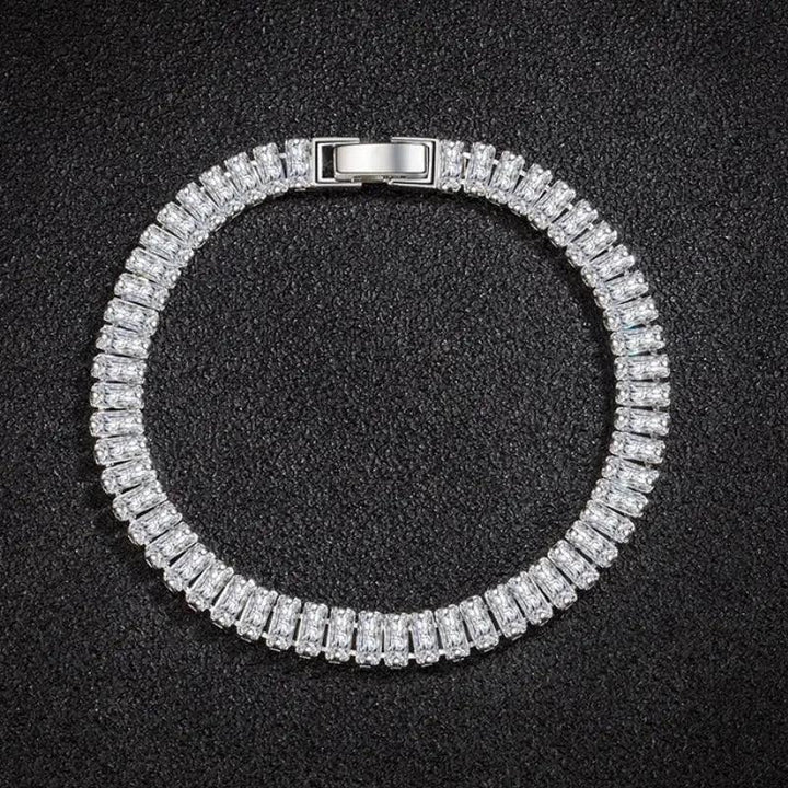 luxury designer 925 Sterling Silver fine Crystal Bracelet For Women fashion Jewelry Engagement Wedding Glamour 18CM-THAT FASHION STORE