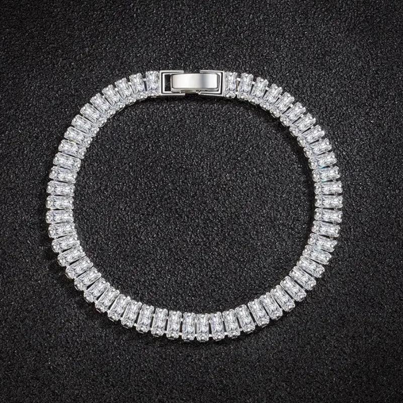 luxury designer 925 Sterling Silver fine Crystal Bracelet For Women fashion Jewelry Engagement Wedding Glamour 18CM-THAT FASHION STORE