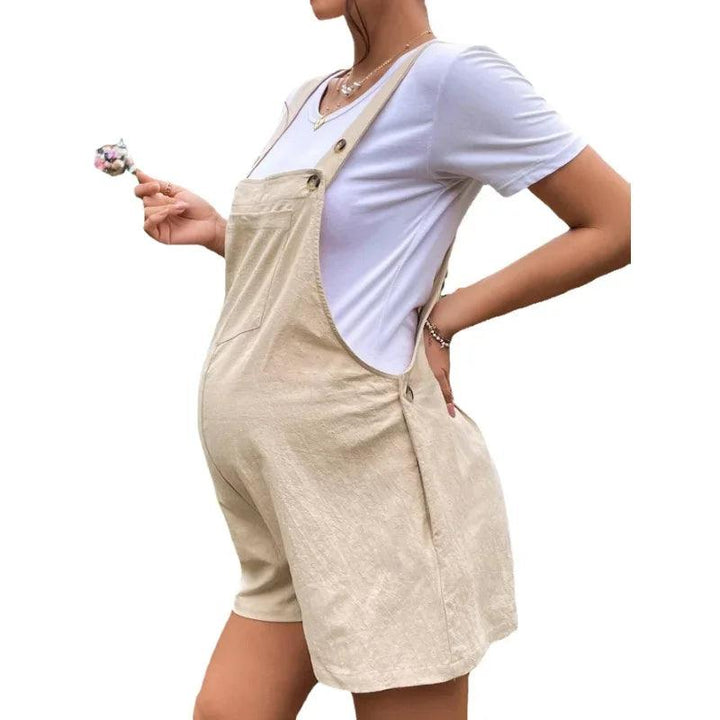 Maternity Jumpsuits Knee-length Plus Size Pregnant Woman Rompers Pregnancy Overalls Cotton Clothes Summer Fashion 2024 New-THAT FASHION STORE