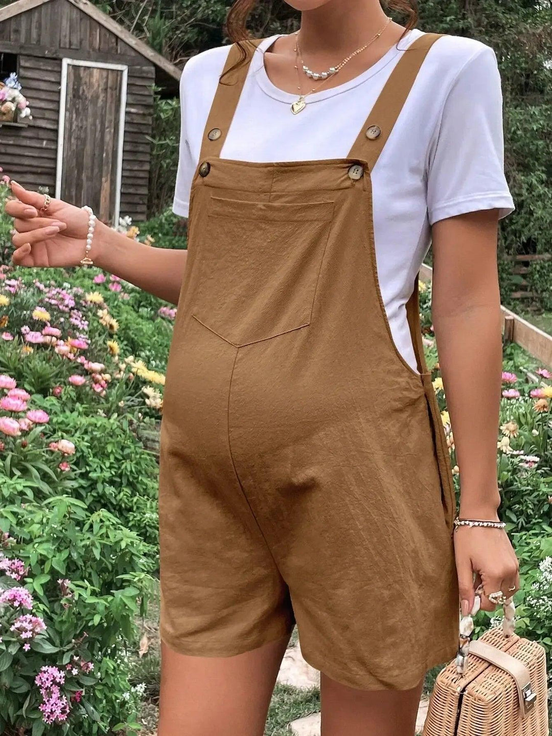 Maternity Jumpsuits Knee-length Plus Size Pregnant Woman Rompers Pregnancy Overalls Cotton Clothes Summer Fashion 2024 New-THAT FASHION STORE