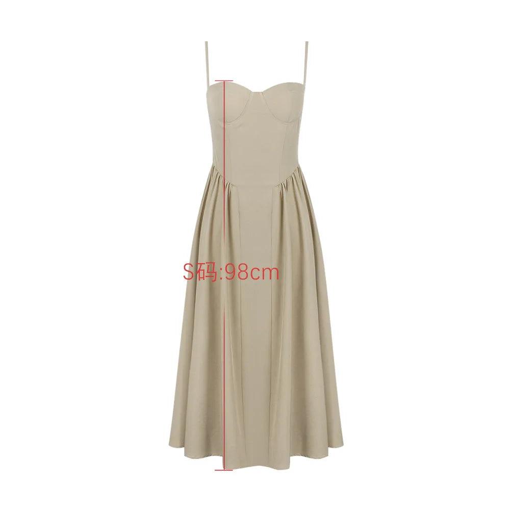 Mingmingxi Casual Holiday Dresses 2024 Midi Elegant Party Dresses Spaghetti Strap Female Long Dress Summer Women Clothing-THAT FASHION STORE