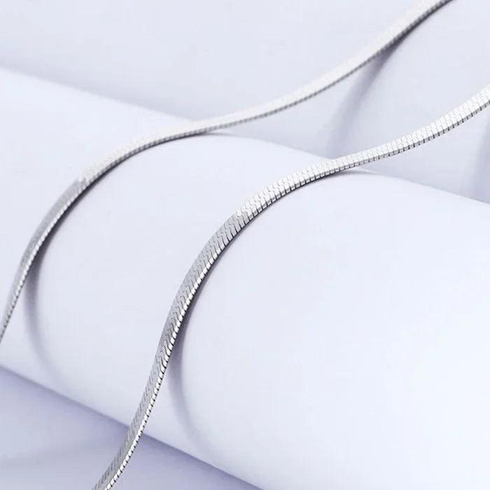 New 925 Sterling Silver fine 4MM Blade Chain Necklace for Women MEN Luxury wedding party Jewelry Best friend Holiday gifts-THAT FASHION STORE