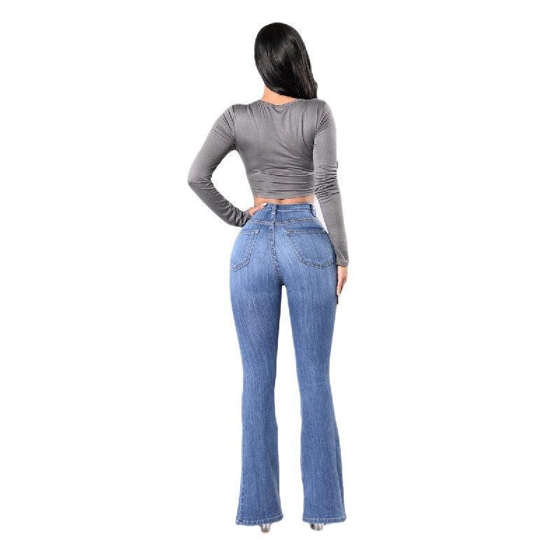 New high waist stretch jeans-THAT FASHION STORE