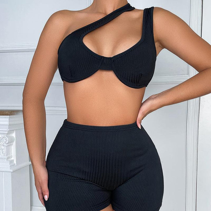 Off-shoulder Tube Top Fashion Suspender Shorts Two-piece Yoga Clothes For Women-THAT FASHION STORE