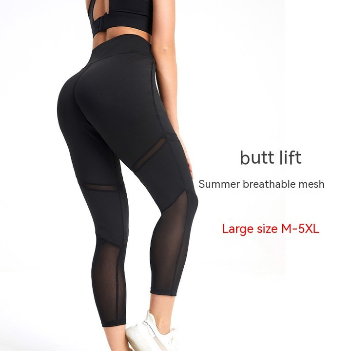 Plus Size Yoga Pants Women's Mesh Stitching-THAT FASHION STORE