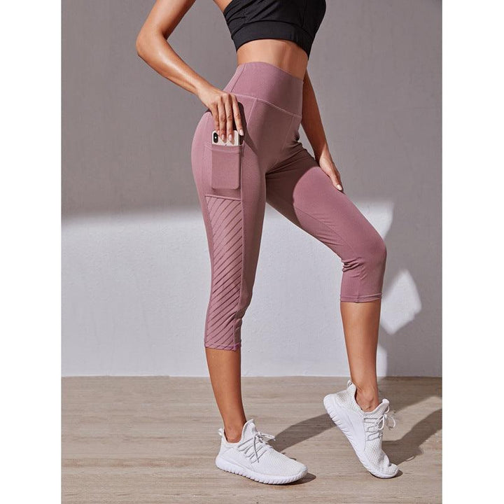 Pocket Slim Fit Cropped Yoga Pants-THAT FASHION STORE