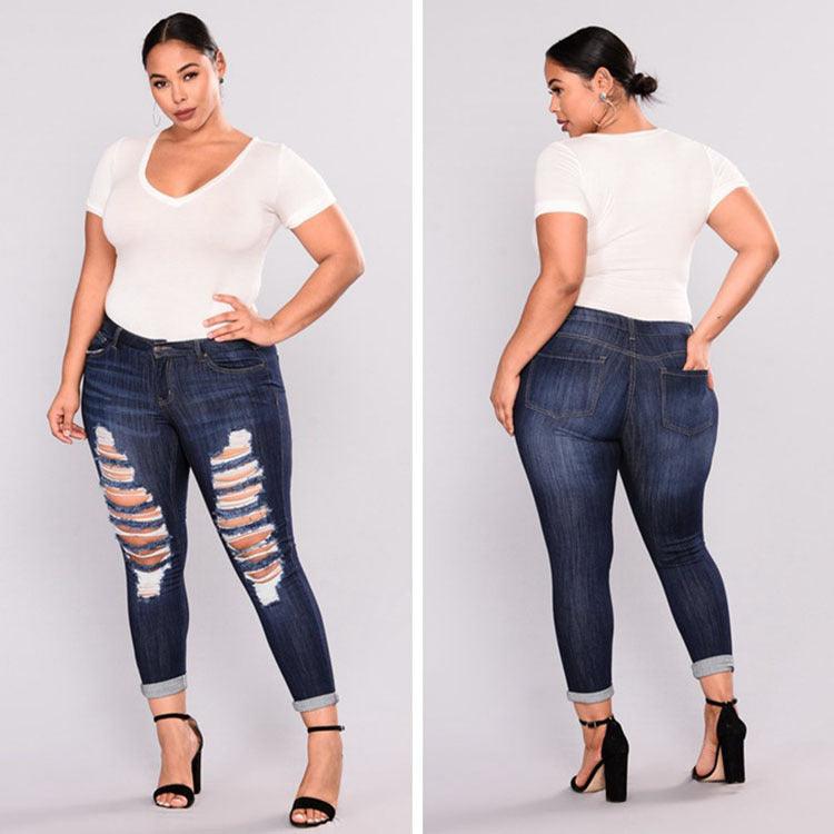 Ripped stretch jeans-THAT FASHION STORE