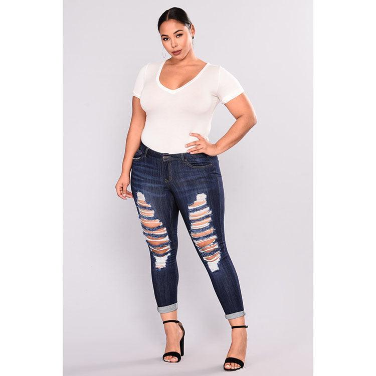 Ripped stretch jeans-THAT FASHION STORE