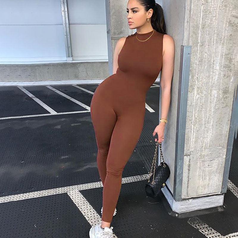 Round Neck Stitching Jumpsuit Women-THAT FASHION STORE