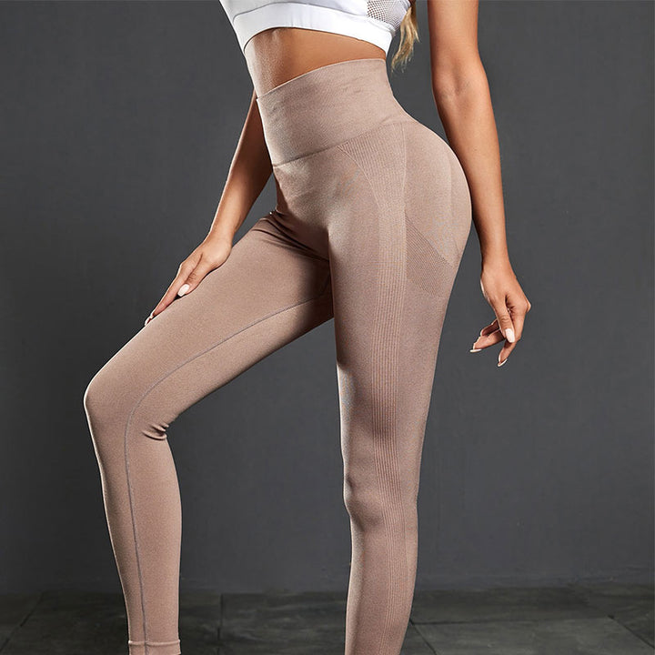 Seamless Knitted Peach Hip Fitness Pants High Waist-THAT FASHION STORE