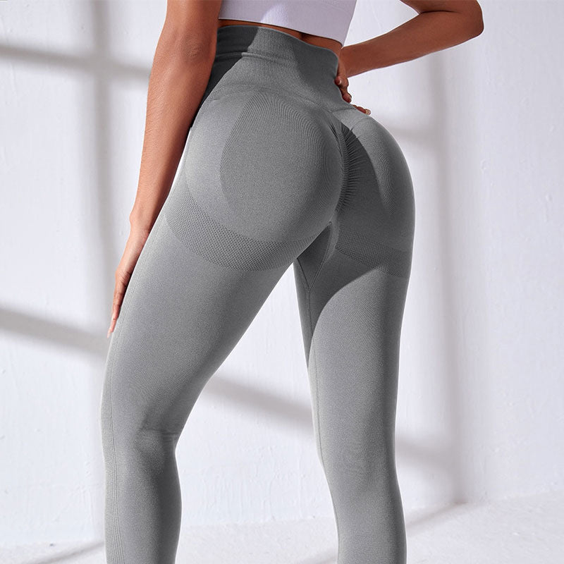 Seamless Knitted Peach Hip Fitness Pants High Waist-THAT FASHION STORE