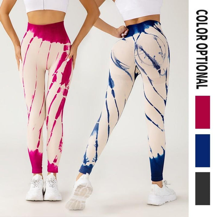 Seamless Tie-dye Yoga Pants Fitness Running Workout Pants-THAT FASHION STORE