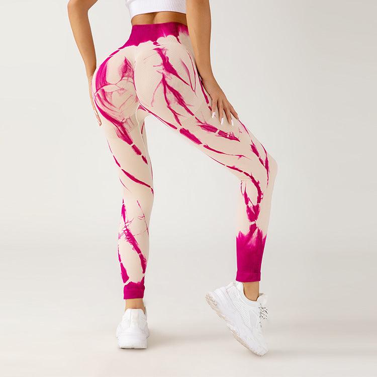 Seamless Tie-dye Yoga Pants Fitness Running Workout Pants-THAT FASHION STORE