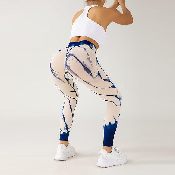 Seamless Tie-dye Yoga Pants Fitness Running Workout Pants-THAT FASHION STORE