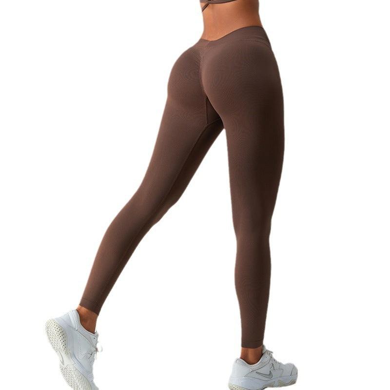 Seamless V Waist Yoga Pants Female High Waist Hip Lift-THAT FASHION STORE