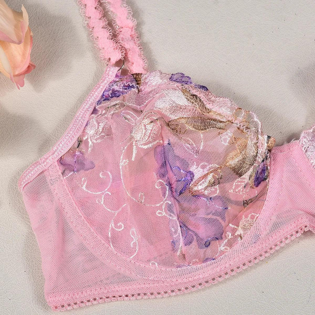 Sexy Lace Exotic Bra Set Women See Through Floral Lingerie Set Elegant Transparent Mesn Thong Underwear Costumes-THAT FASHION STORE