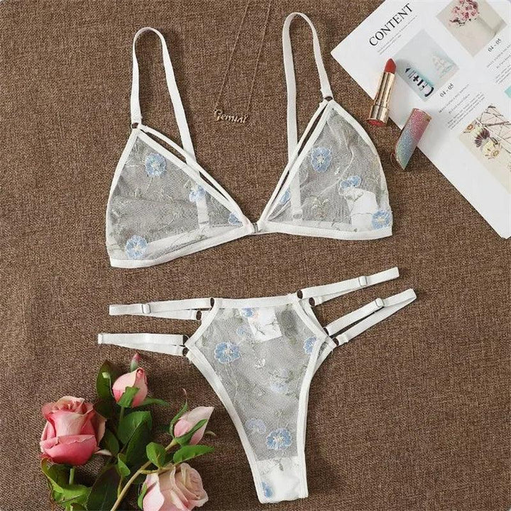 Sexy Lace Lingerie Set Women's Underwear Transparent Bra Party Sets Lace Lingerie Bra Set Underwear Set S-L Size-THAT FASHION STORE