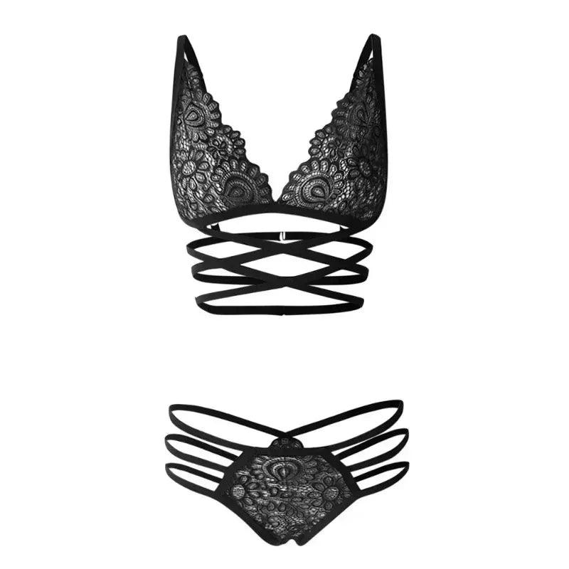 Sexy Lace Women Sexy Bra Set Polyester Bandage Push Up Underwear Set Beauty Back Bra Costume Intimates Lingerie-THAT FASHION STORE