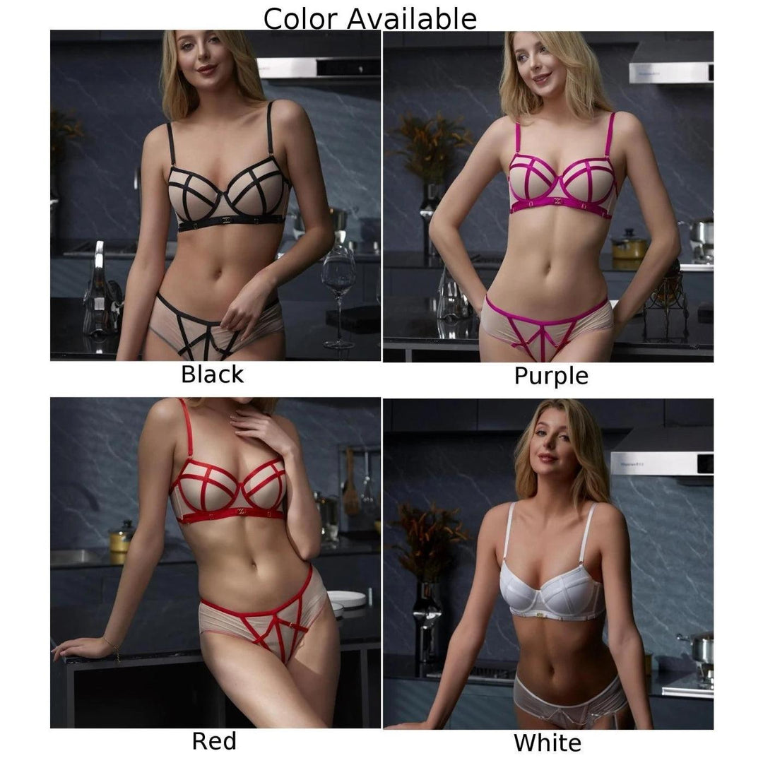 Sexy Lingerie Classic Bandage Push Up Bra Set Women's Lingerie Patchwork Bras-THAT FASHION STORE