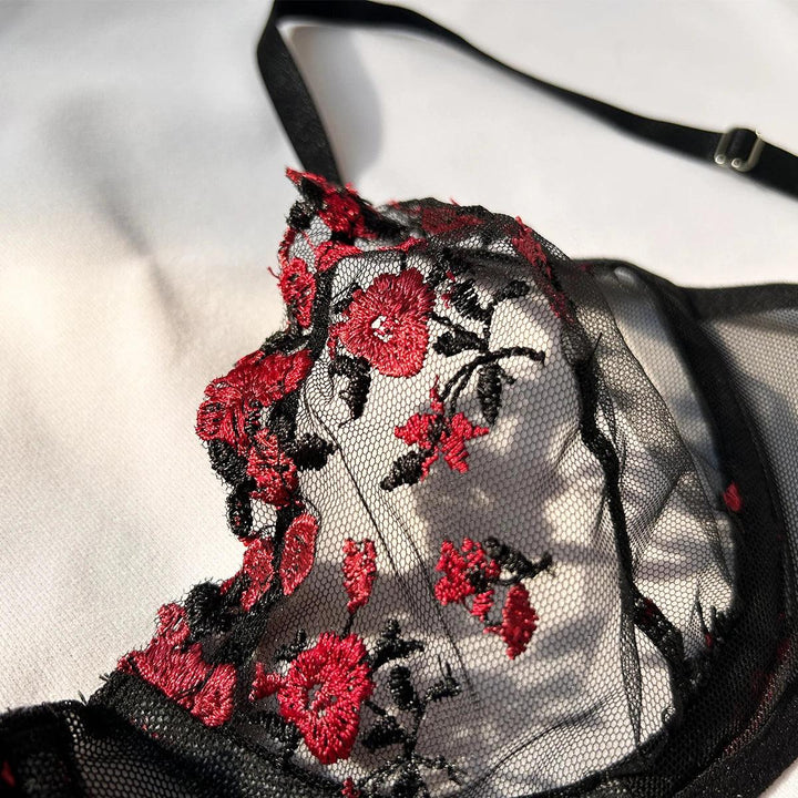 Sexy Set Womens Underwear Exotic Emotional Bra Set Embroidered Print Brassiere Lingerie Set Women's Set Push Up Thin Bralette-THAT FASHION STORE