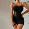 Sexy Women's Dress Bodycon Clothes Spaghetti Strap Dress Hollow Out Mesh See Through Mini Dress Party Club Nightwear Black-THAT FASHION STORE