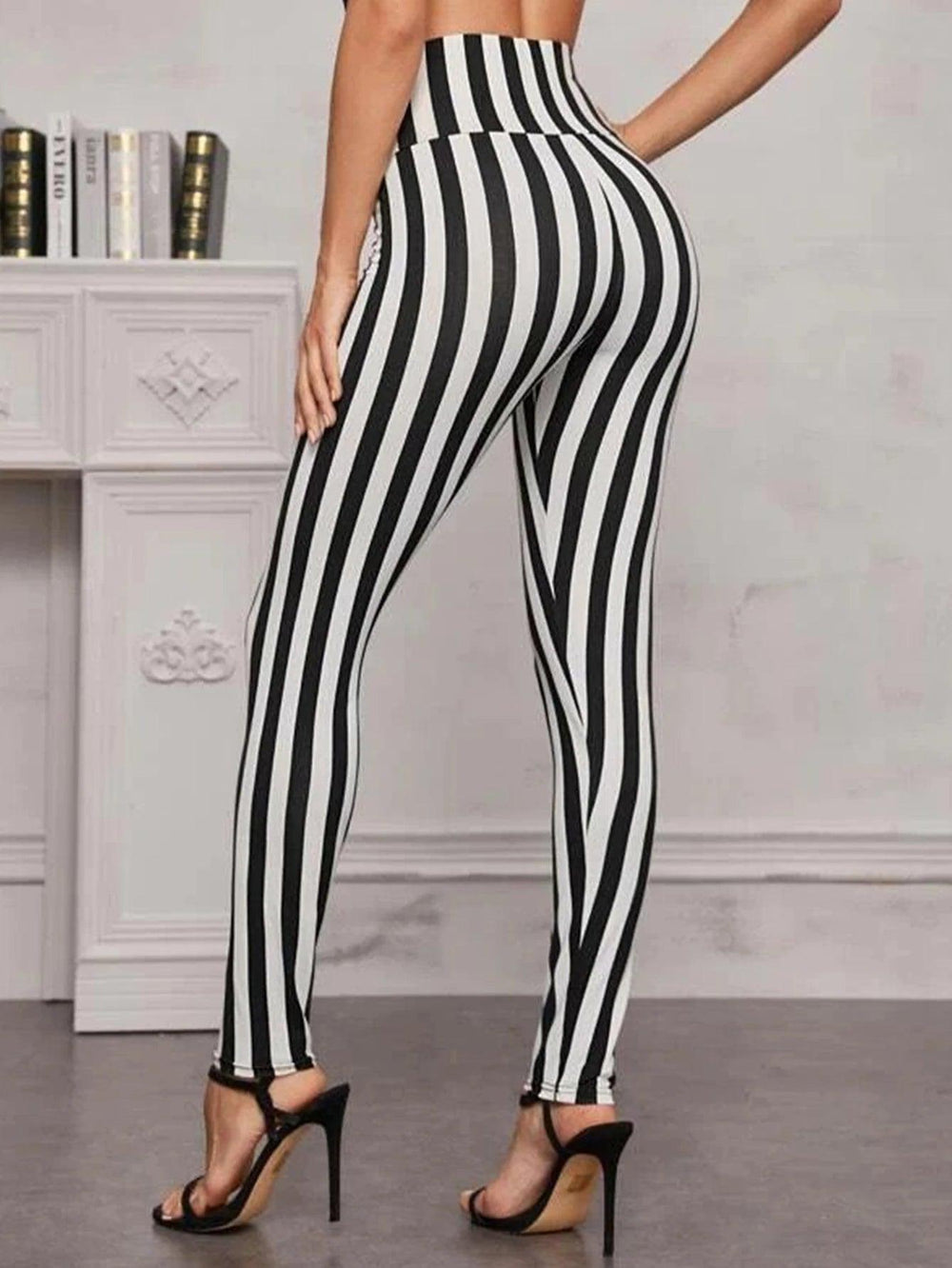 Spring New Korean Version Of Camouflage Striped Printed Leggings Women's High Stretch Slim Feet Nine-point Pants Women's Pants-THAT FASHION STORE