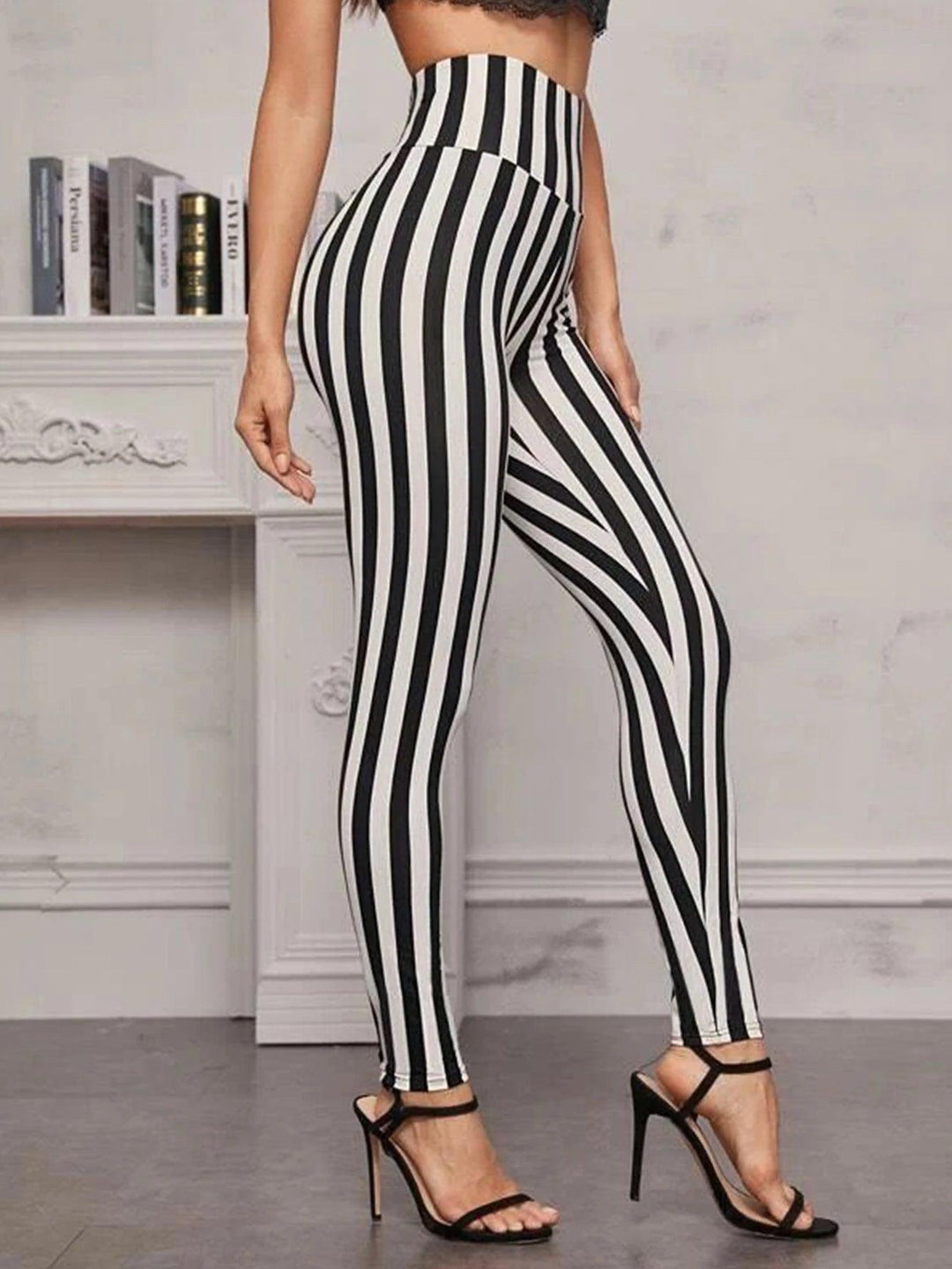 Spring New Korean Version Of Camouflage Striped Printed Leggings Women's High Stretch Slim Feet Nine-point Pants Women's Pants-THAT FASHION STORE