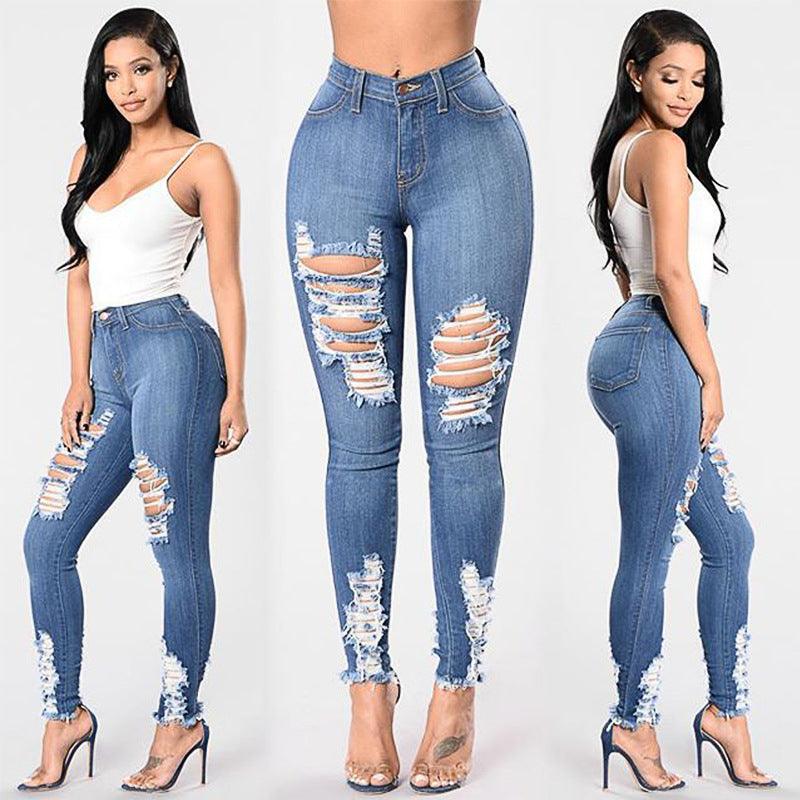 Stretch ripped jeans-THAT FASHION STORE