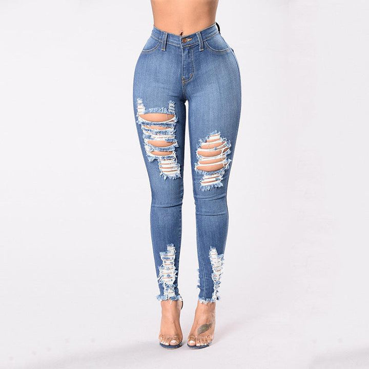 Stretch ripped jeans-THAT FASHION STORE