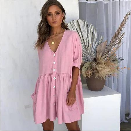 Summer Short Sleeve Casual Loose Dress Maternity Clothes for Pregnant Women Vestidos Gravidas Lady Dress Pregnancy Dresses-THAT FASHION STORE