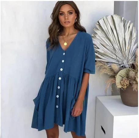 Summer Short Sleeve Casual Loose Dress Maternity Clothes for Pregnant Women Vestidos Gravidas Lady Dress Pregnancy Dresses-THAT FASHION STORE