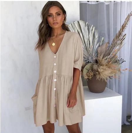 Summer Short Sleeve Casual Loose Dress Maternity Clothes for Pregnant Women Vestidos Gravidas Lady Dress Pregnancy Dresses-THAT FASHION STORE