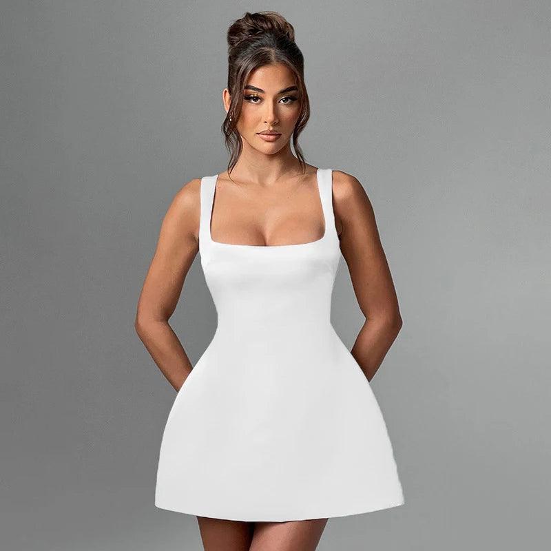 TARUXY Sleeveless Sexy Strapless Mini Dress Solid Patchwork High Waist Summer Fashion Female Bodycon Plunge Vacation Dress New-THAT FASHION STORE