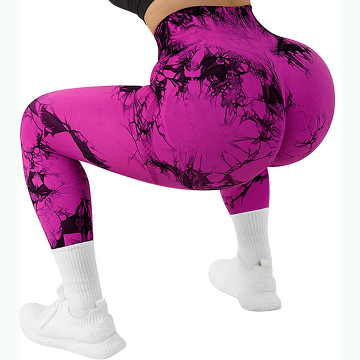 Tie-dye Peach Hip Yoga Pants Plus Size Seamless Hip-lifting Trousers-THAT FASHION STORE