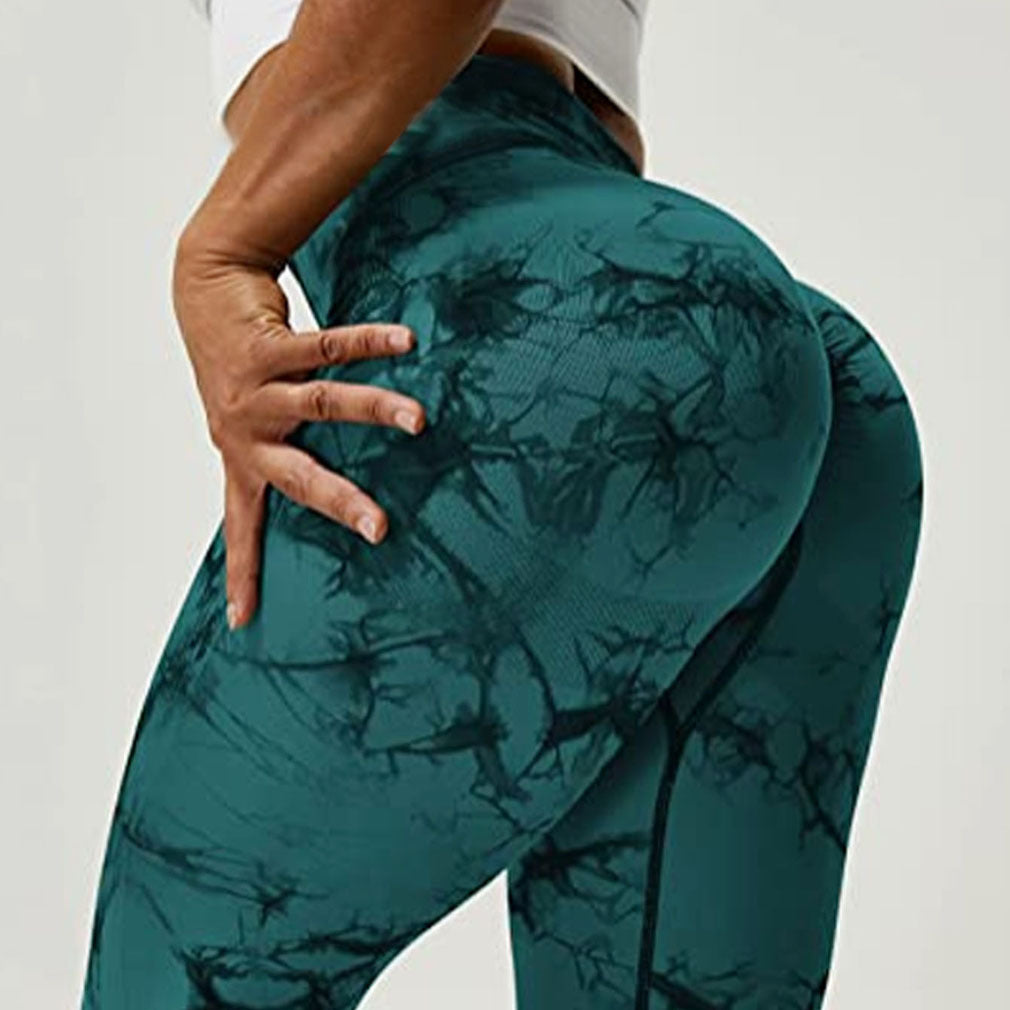 Tie-dye Peach Hip Yoga Pants Plus Size Seamless Hip-lifting Trousers-THAT FASHION STORE