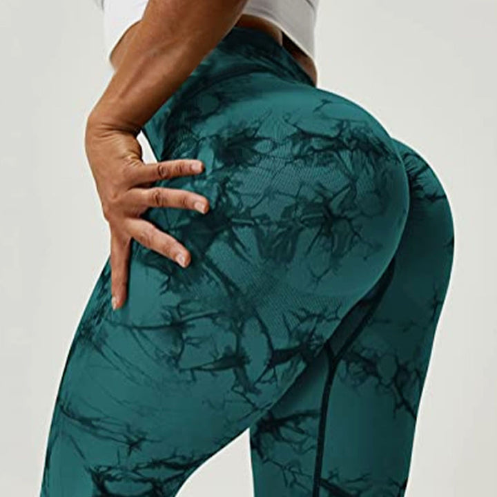 Tie-dye Peach Hip Yoga Pants Plus Size Seamless Hip-lifting Trousers-THAT FASHION STORE