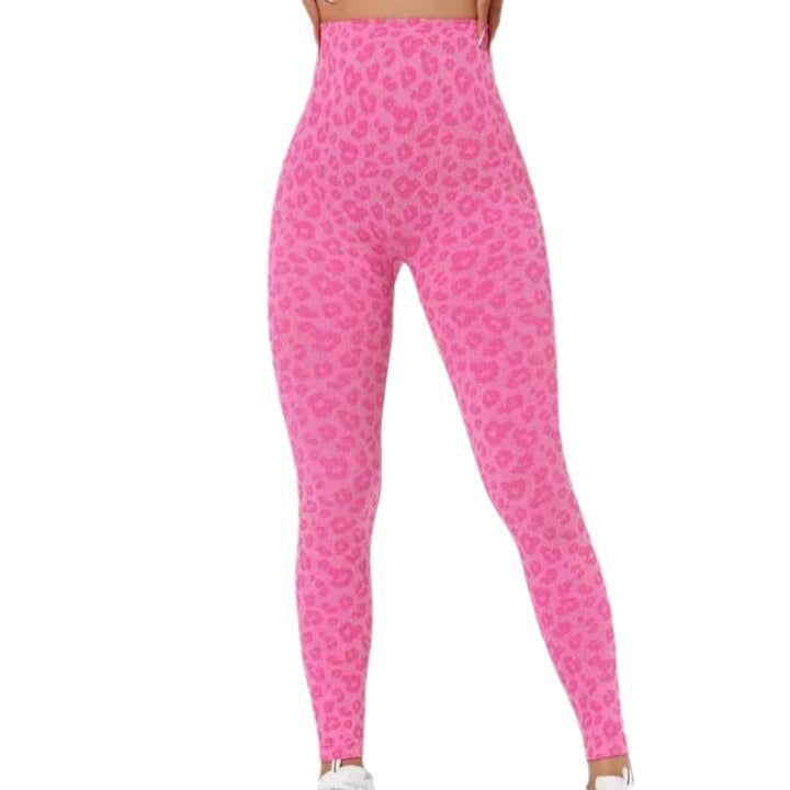 V Waist Double Hip Lifting Leopard Print Yoga Pants Women-THAT FASHION STORE