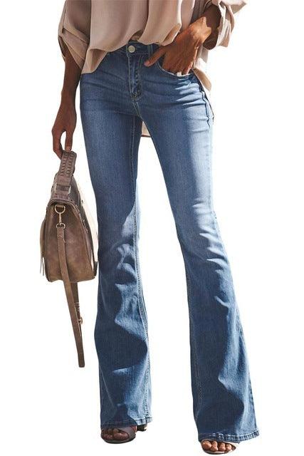 Wide-leg flared jeans-THAT FASHION STORE